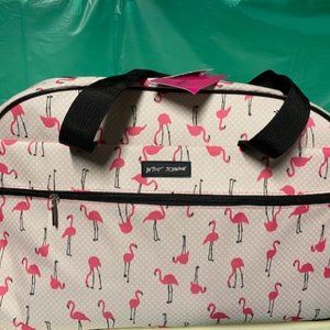 Betsey Johnson Flamingo Strut Rolling 22" Weekender/Travel/Duffel bag